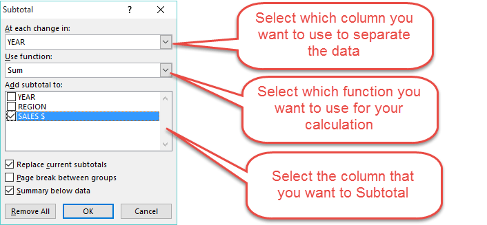 Excel's Subtotal Feature - Free Microsoft Excel Tutorials