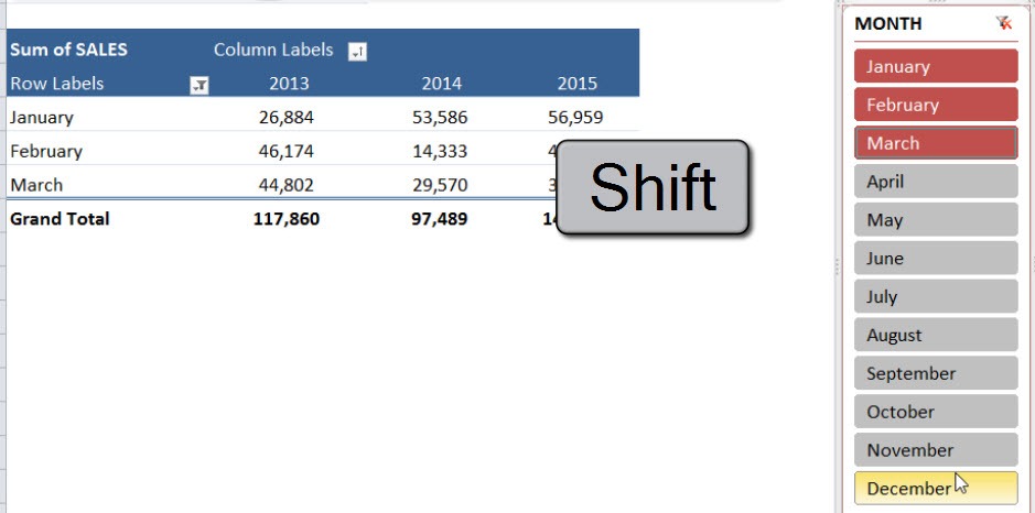 Different Ways to Filter an Excel Slicer