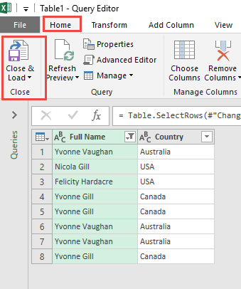 Filter Records Using Power Query or Get & Transform