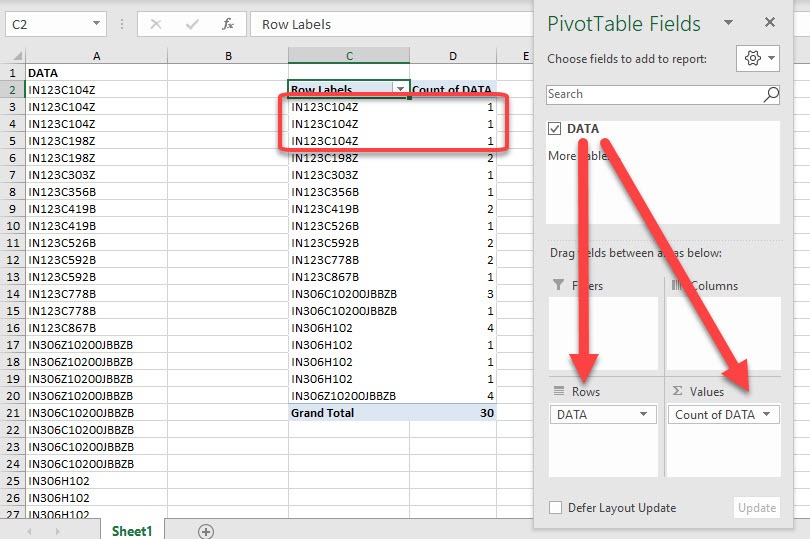Clean Data Set for Pivot Table