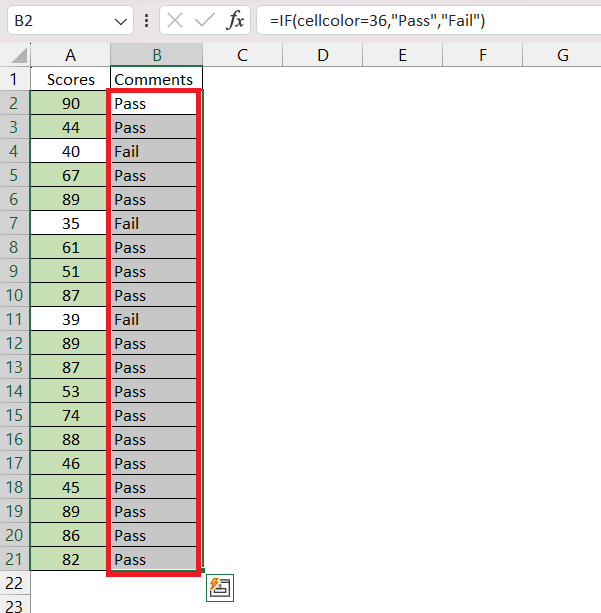 Check IF Cell Color is Green in Excel - 2 Quick Methods