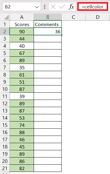 Check IF Cell Color is Green in Excel - 2 Quick Methods