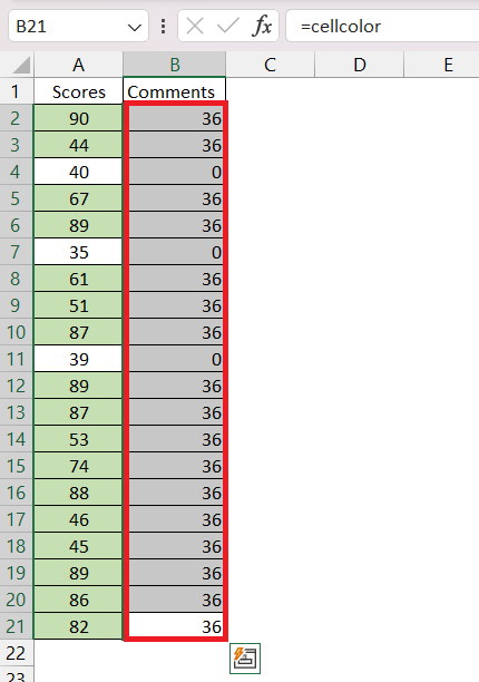 Check IF Cell Color is Green in Excel - 2 Quick Methods