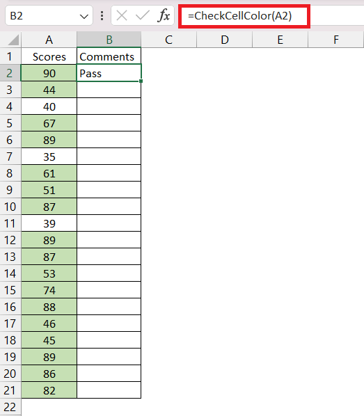 Check IF Cell Color is Green in Excel - 2 Quick Methods