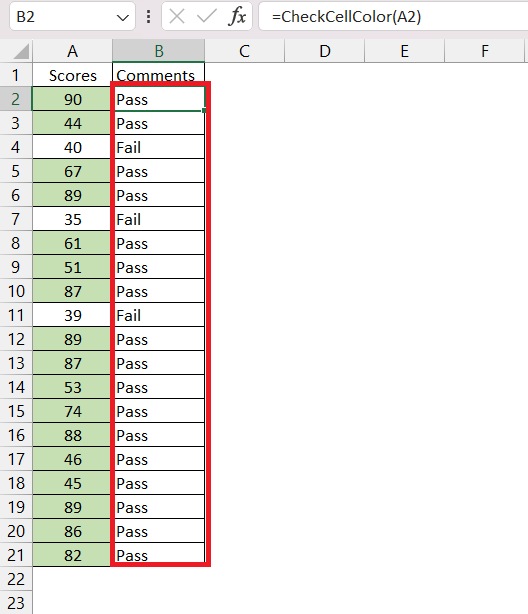 Check IF Cell Color is Green in Excel - 2 Quick Methods