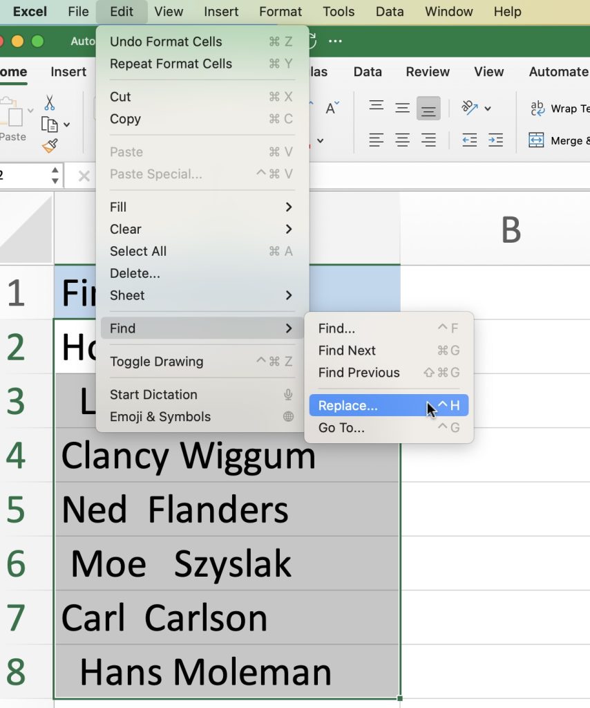 How to Delete Spaces in Excel - Line Breaks, and Non-Breaking Characters in Excel