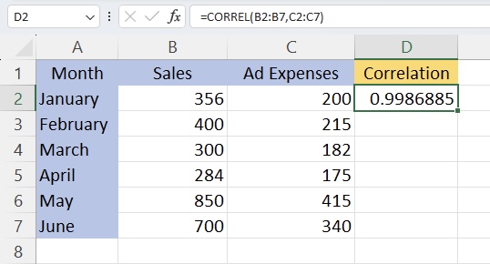 Correlation in Excel - With Examples!