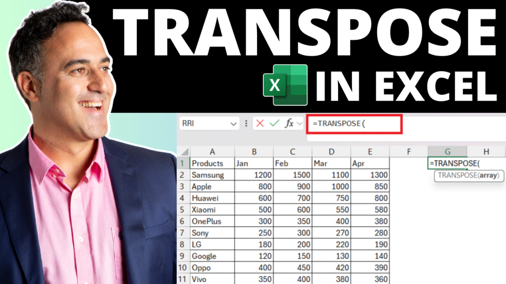 Transpose in Excel