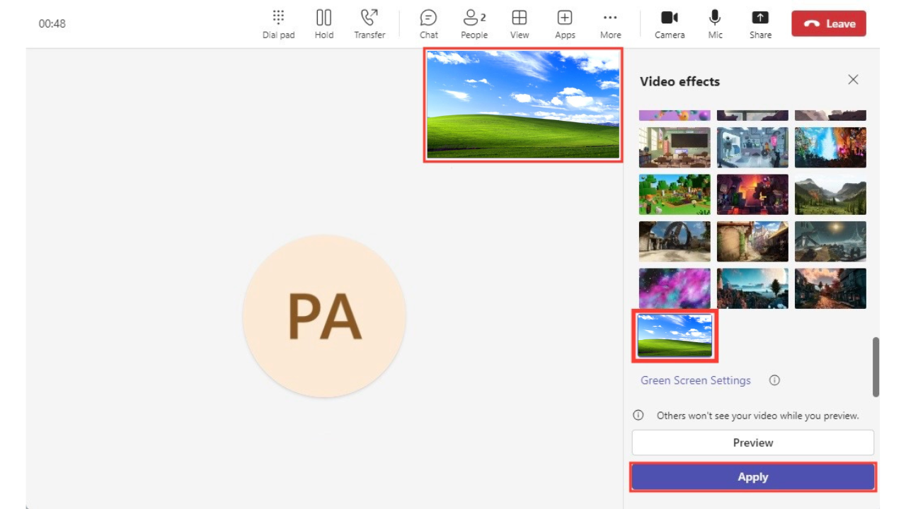 Background in Microsoft Teams