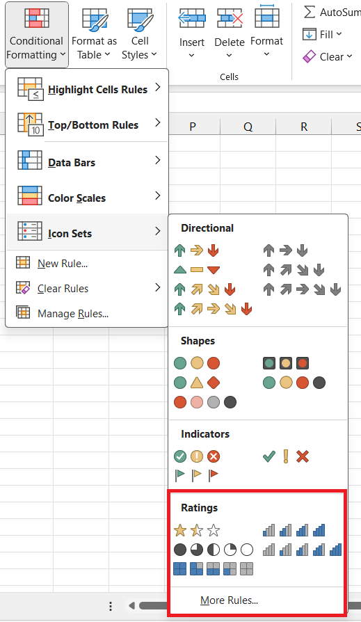 Icon Sets in Excel