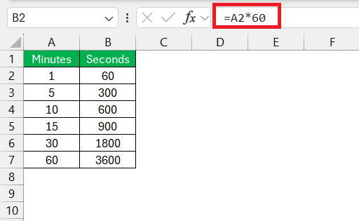 Convert Minutes to Seconds