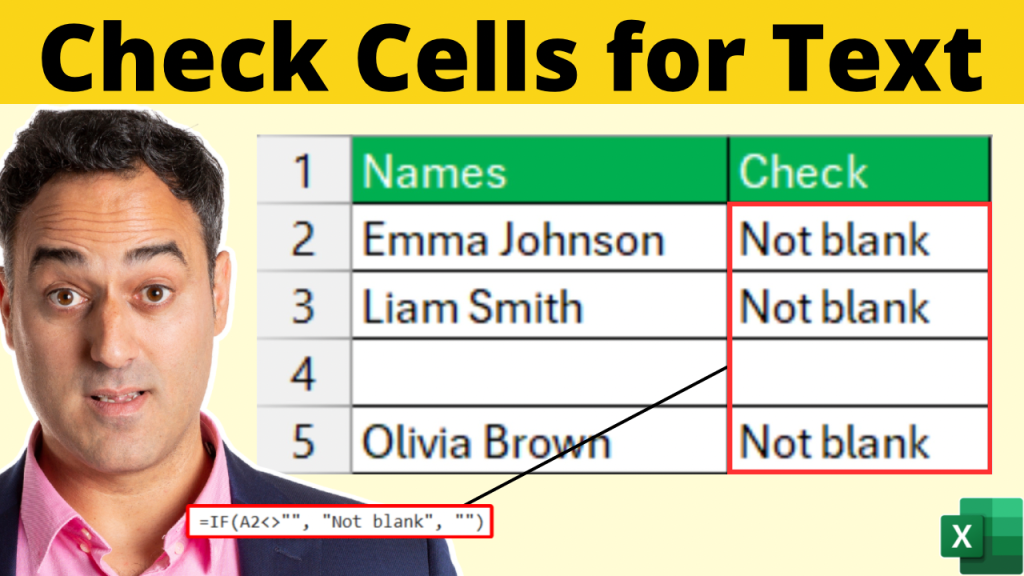 Check if cell contains text