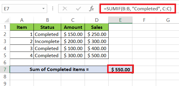 Sum Formula