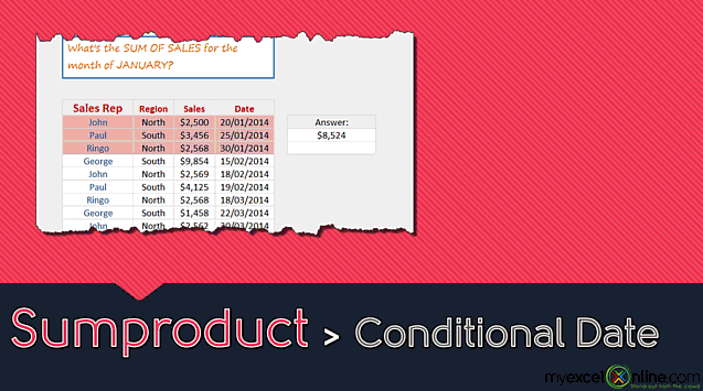 Advanced SUMPRODUCT Function: Conditional Date