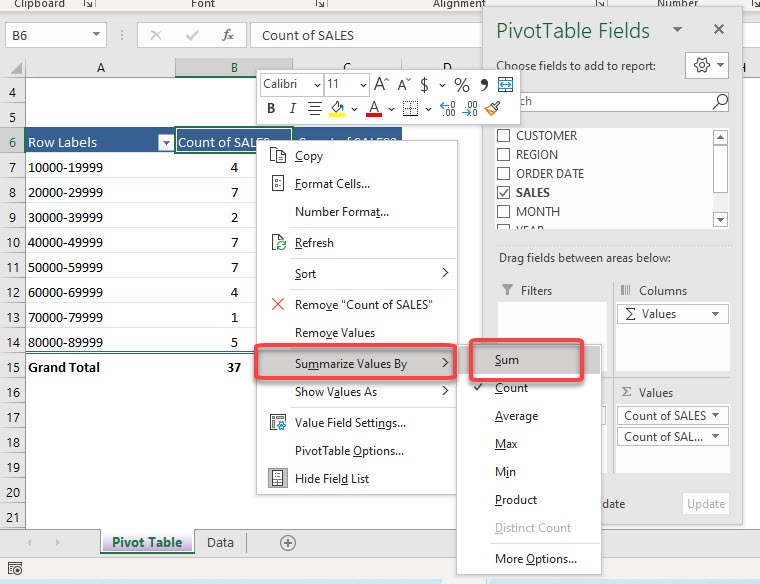 Group Sales with a Pivot Table | MyExcelOnline