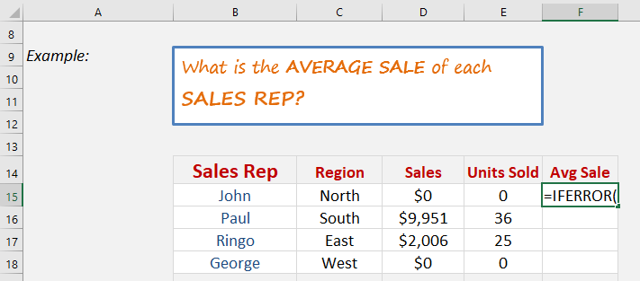 IFERROR Function: Introduction