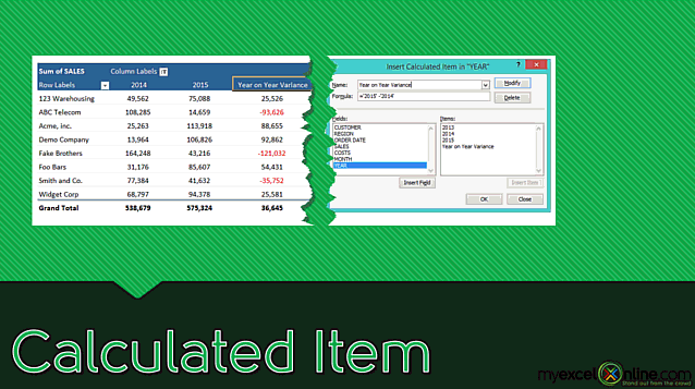 Pivot Table Calculated Item
