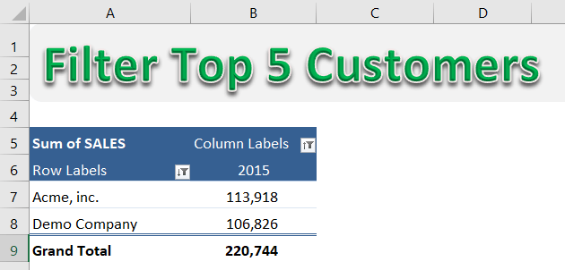 Pivot Table Filter: Top 5 Customers | MyExcelOnline