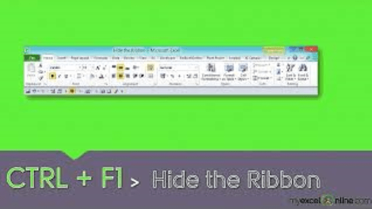 CTRL + F1: Hide/Unhide the Ribbon