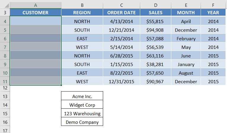 Drop Down Menu In Your Excel Table