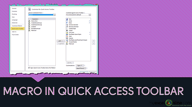 Put a Macro In The Quick Access Toolbar