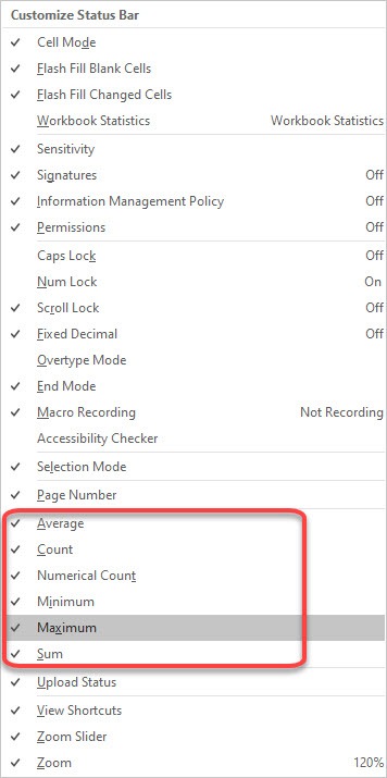 Status Bar Metrics