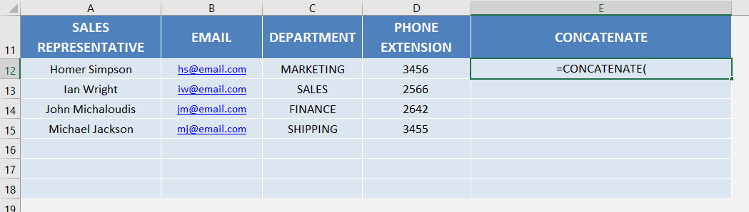 Concatenate Formula