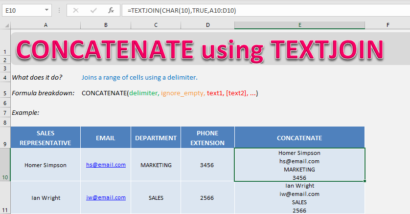 concatenate using textjoin