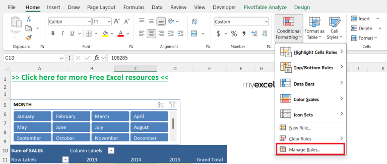 Color Scales in a Pivot Table | MyExcelOnline