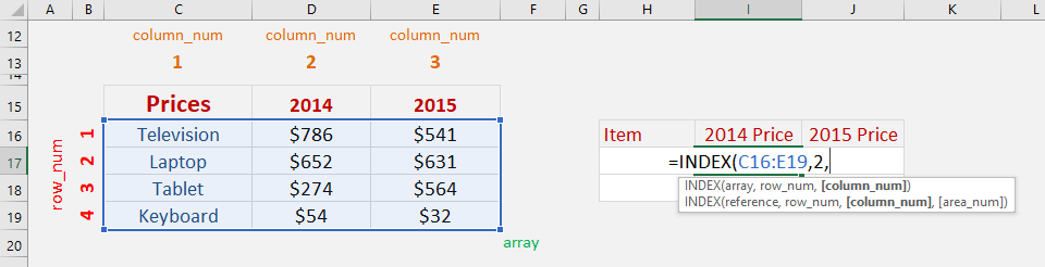 INDEX Function Introduction