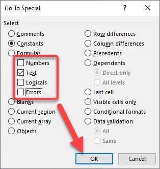 Find Errors with Go to Special Constants | MyExcelOnline