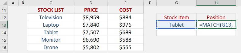 Match Formula