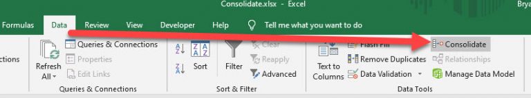 Consolidate in Excel with the CONSOLIDATE Tool | MyExcelOnline