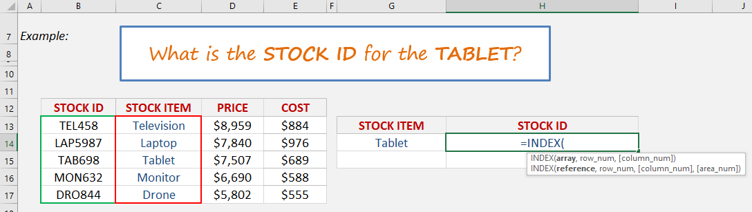 How To Use INDEX-MATCH Formula