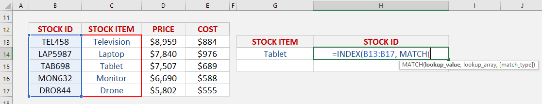 Index-Match formula