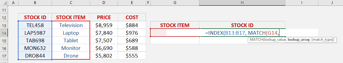 Index-Match formula