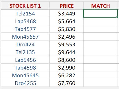 MATCH Two Lists