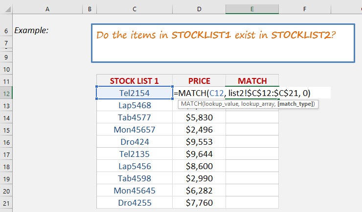 MATCH Two Lists