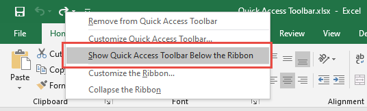 Quick Access Toolbar