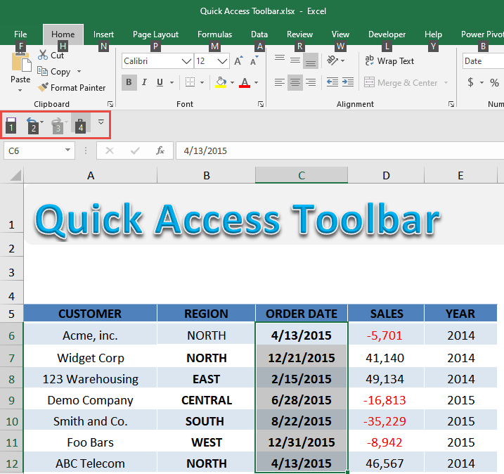 Quick Access Toolbar