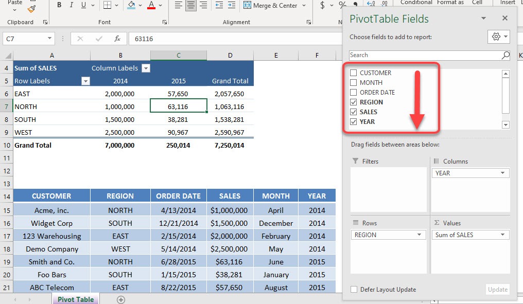 Sort Field List In a Pivot Table from A to Z