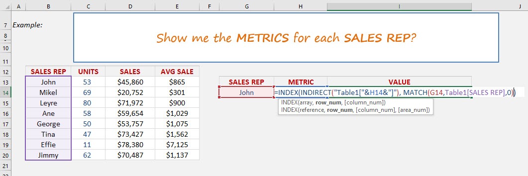 Index Match 2 Criteria with Data Validation