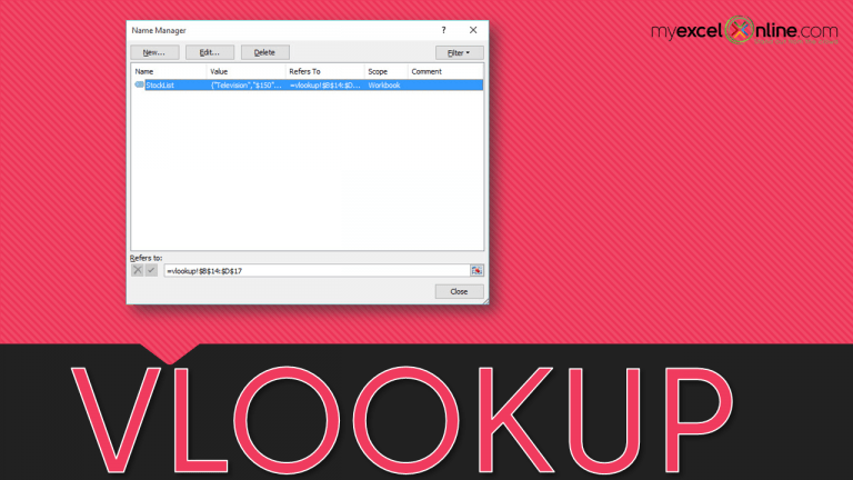Named Ranges with Vlookup Formula