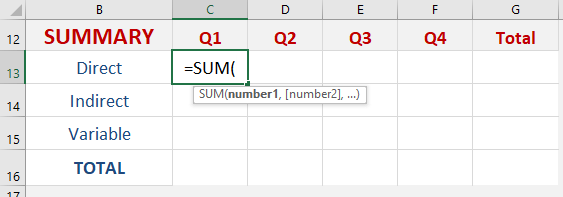 Consolidate with 3D Formulas in Excel