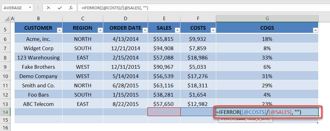 Autofill Formulas in an Excel Table | MyExcelOnline