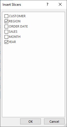 Excel Table Slicers