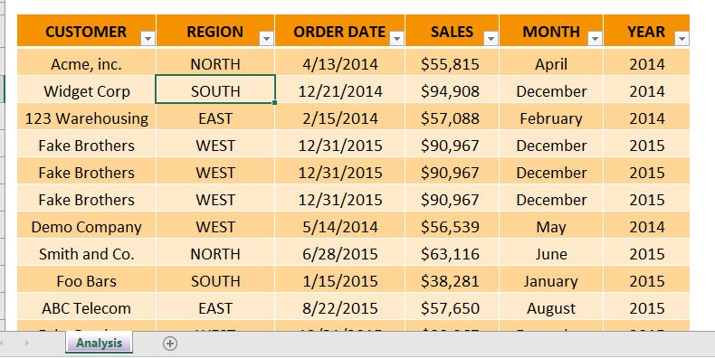 Extra Excel Table Styles