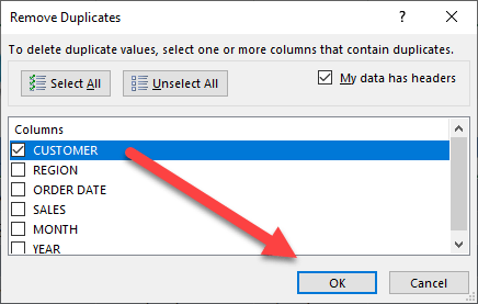 Remove Duplicates in an Excel Table