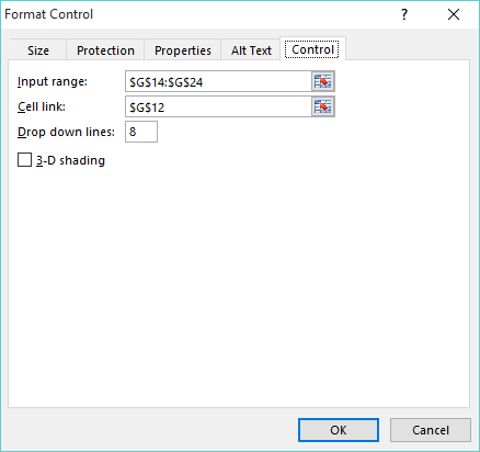 Excel Format Control