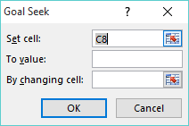 goal seek - set cell